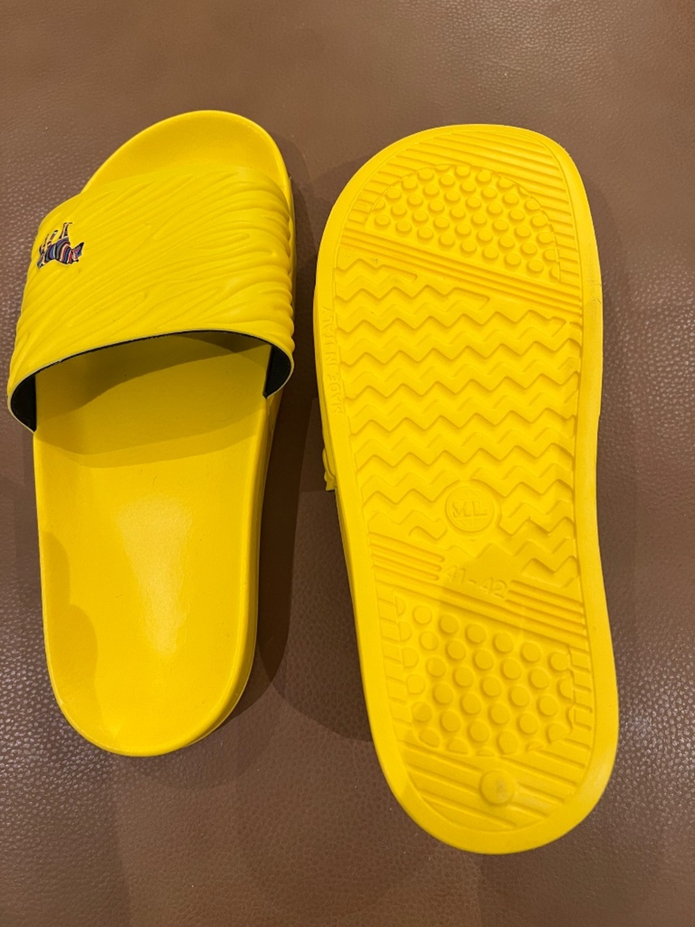 Paul Smith Yellow Zebra Slide Sandals - Picture 3 of 5